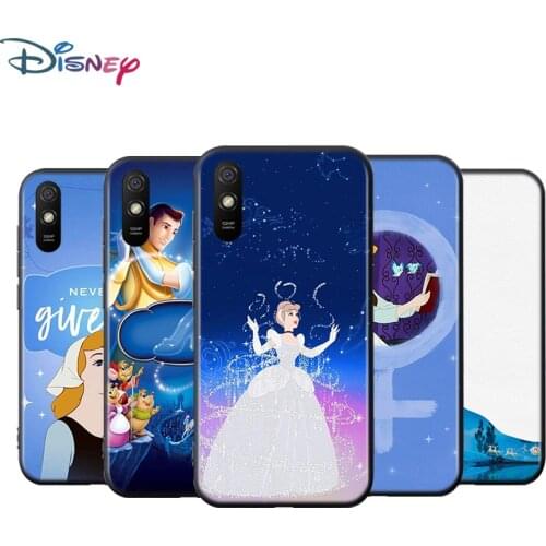Disney Cinderella For Xiaomi Redmi 9T 9I 9AT 9A 9C 9 8A 8 7A 7 6A 6 5A 5 4X PRO Prime Plus Black Soft Phone Case