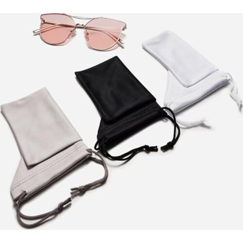 Soft Cloth Glasses bag sunglasses case Waterproof Dustproof eyeglasses pouch Eyewear Accessories Black White Gray Sunglasses Bag