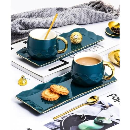 INS Nordic Ceramic coffee Cup saucer spoon sets Mug Cup Set Afternoon Tea Party Tea cup sets creative home wedding Drinkware