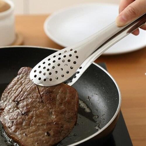 Stainless Steel Kitchen Tong Heat Resistant Hollow-Out Barbecue Utensils Food Tongs Kitchen Tools BBQ Buffet Tools Accessories