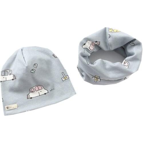 New Stars Animals Mushroom Girls hat scarf set Spring Boys hat Children Hat Scarf-Collar set Cotton Plush Baby Hat Scarf Set