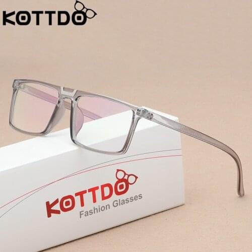 KOTTDO Retro Eyeglasses Men Women Square Glasses Frame Unisex Optical Computer Eye Glasses Frame Oculos De Grau Transparent Lens
