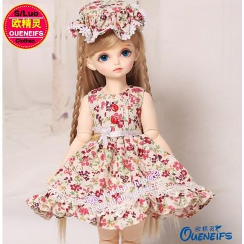 BJD Clothes 1/4 Floral dress With Cap Leisure Fashion For the RL Doll Miu Body YF4-142 Doll Accessories