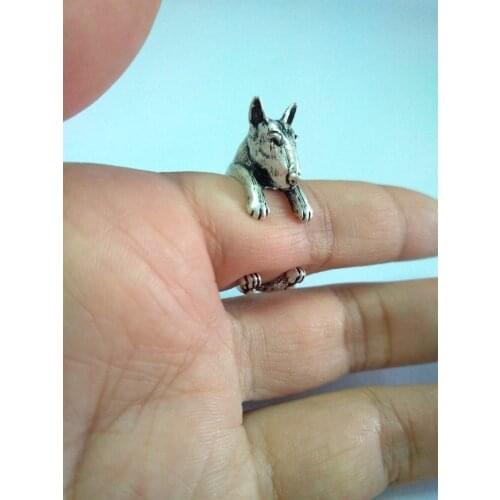 Wholesale New Trendy Vintage Pitbull Ring Silver Bronze Color Fashion Men Promise Rings For Women Overwatch Aros