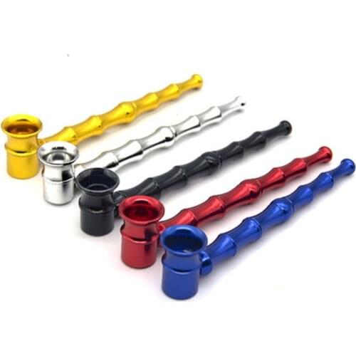 Portable Bamboo Shaped Metal Pipe Bamboo Tobacco Stems Smok Metal Pipes Smoking Pipe Herb Tobacco Pipes Gifts Smoking Grinder