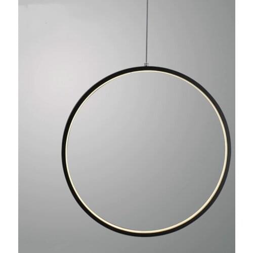 Nordic Pendant Lamp Modern LED Ring Light Home For Living Room Dinging Room Lighting Indoor Black Lustre Chandelier Fixture