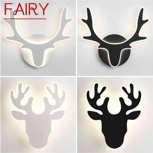 FAIRY Nordic Creative Wall Sconces Lamp Modern Deer Head Light Fixtures for Home Indoor Bed Room Decoration