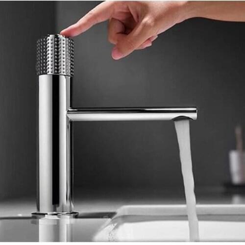 New Basin Faucets Chrome Brass Bathroom sink Faucet key push-button style brush gold hot and cold water tap