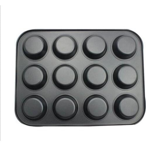 Heavy duty carbon steel cupcake baking tray,12 mini cup cupcake shaped cake pan,nonstick cupcake baking tray, cupcake mold