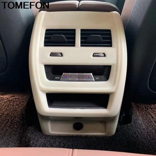 TOMEFON For BMW X5 G05 2019 2020 Rear Armrest Air Condition Vent AC Outlet Panel USB Sticker Cover Trim Interior Accessories ABS