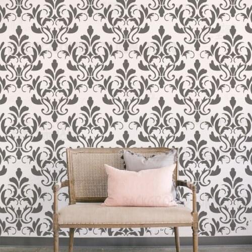 40cm 70cm Stencil Mandala Paint Big Niche Wall Flooring Templates For Rococo Baroque Damask Luxury Retro Vintage Flourish S028
