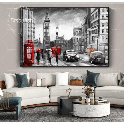 Embelish London Big Ben Landscape HD Cannvas Oil Paintings For Living Room Modern Home Decor 1 Pieces Wall Art Posters Framed