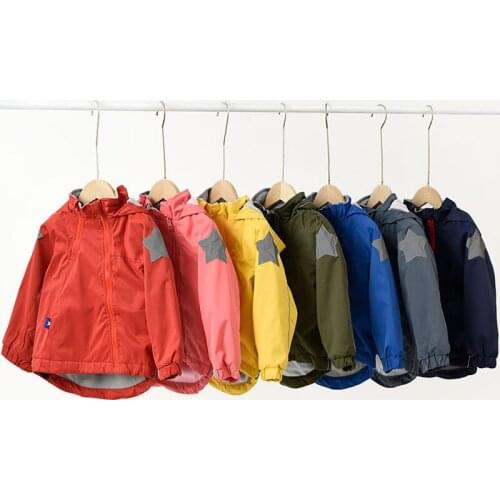 Boys Girls Windbreaker Coat Hooded Waterproof Windproof Childrens Jacket Autumn Winter Fleece Warm Kids Outwear Jacket BC846