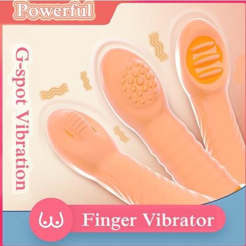 G-spot Vibrator Finger Penis Sleeve Sex Toy for Woman Clitoris Stimulator Powerful Female Massage Vibrating Cock Rings