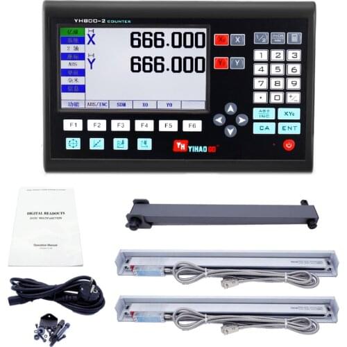 High Accuracy 2 Axis LCD DRO Digital Readout and 2 Pieces 0-1000mm Linear Scale Encoder Sensor For Milling Lathe Turning Machine