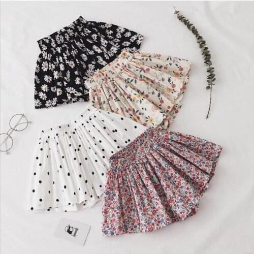 Summer Girls Skirt Short Children Clothing Flower Printed Culottes 2-6 Years Toddler Girls Clothes Casual And Comfortable