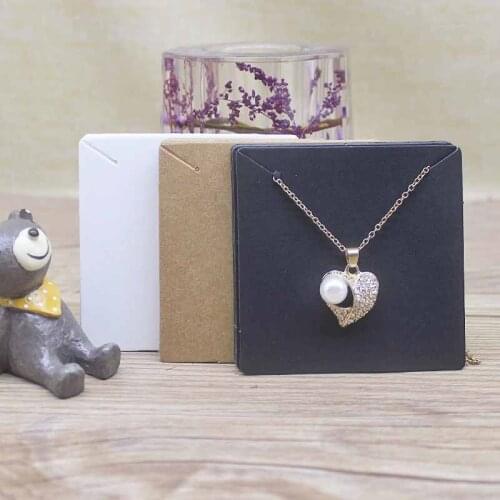 Jewelry card 50pcs 6.5x6.5cm white /black /Kraft blank color Pendant Necklace Gold Clavicle Chains Choker Card Jewelry Gifts