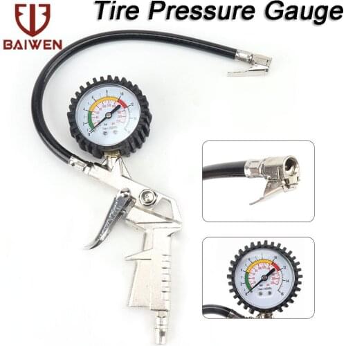 0-220PSI Auto Tire Pressure Gauge Gun Type Air Tyre Inflator with Gauge For Car Motorcycle SUV Inflator Pumps Tire Repair Tools