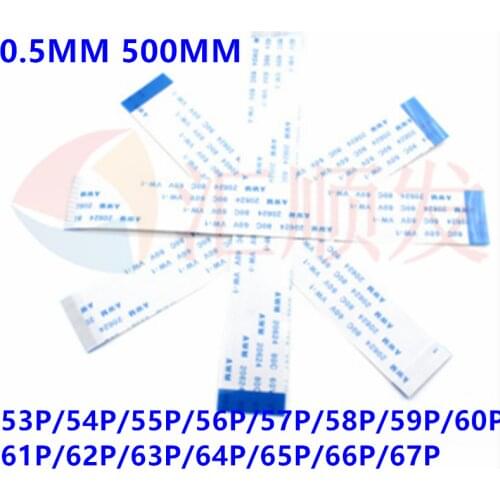 1000pcs! 0.5MM 500MM FFC/FPC flat soft line FFC connection line electronic line 50CM 53P/54P/55P/56P/57P/58P/59P/60P/61P/62P/63P