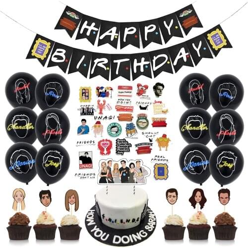 70pcs Friends theme decoration friends TV friends pull flag cake card American drama tattoo stickers party set