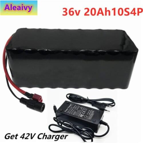 36v 20Ah Lithium Battery 10S4P 20000mAh Electric Bicycle Battery Built-in 20A BMS 42V 2A Charger E Bike Battery with Charger