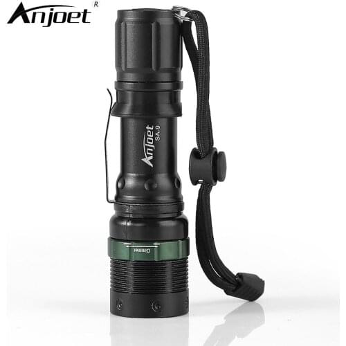 ANJOET SA-9 Bike Flashlight Zoomable XM-L Q5 T6 Bicycle Torchs LED Zoom Lamp cycling Light Use 18650 or 3xAAA + charger