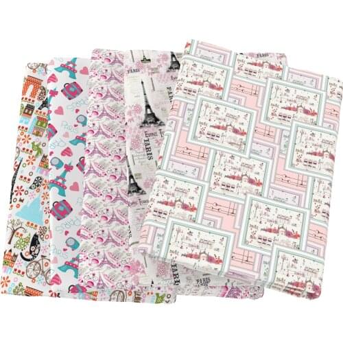 Tower Rabbit Football Polyester Cotton Patchwork Sewing Quilting Fabrics Needlework Material DIY Handmade Cloth,1Yc14014