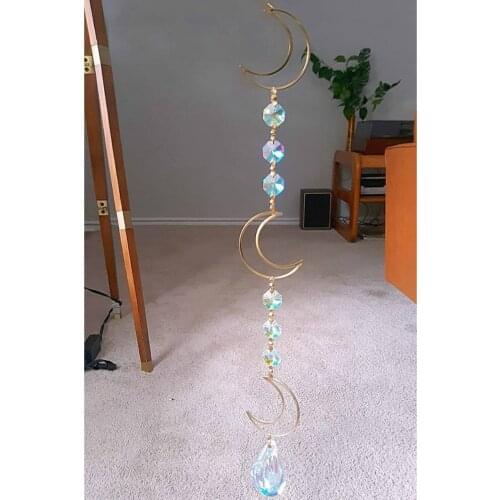 Large sun catcher/ moon sun catcher/ crystal sun catcher/ moon wall decor/ moon phase