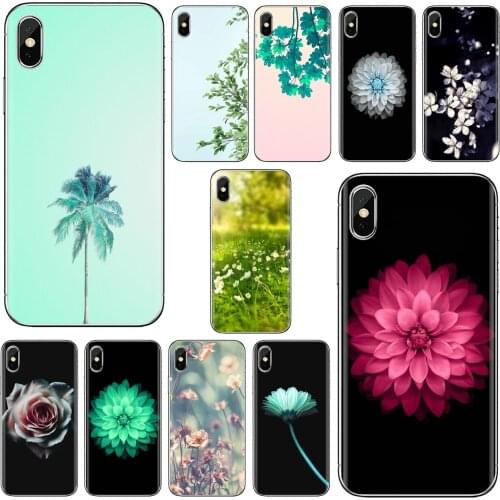 For Xiaomi poco X3 nfc F2 Pro M3 Mi 5X 6X Max Mix 1 2 2S 3 Mi5 Mi6 Mi3 Mi4 Simple-Nature-C-Flower-White-Green Case Cover