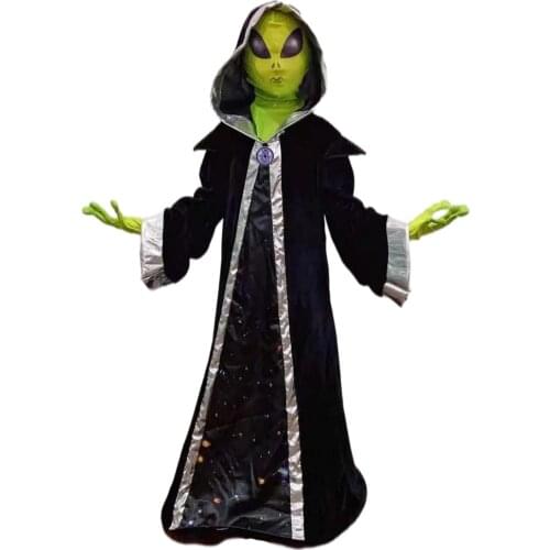 Kids ET Alien Lord Long Robe Headgear Gloves Outfit Boys Girls Halloween Cosplay Costumes Carnival Party Role Play Dress Up Suit
