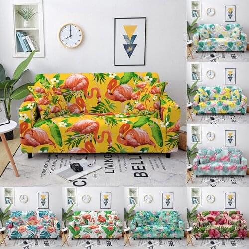 Removable Polyester Sofa Cover Flamingo Printed Couch Cover For Living Room Furniture Protector Universal Anti-Dust Slipcover