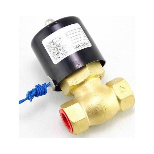 DC12V 1/2"BSPT 2Position 2Way NC Gas Oil Brass Steam Solenoid Valve PTFE Pilot