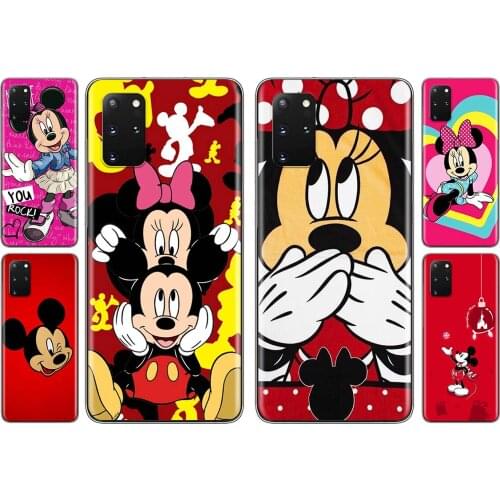 Red Mickey mouse For Samsung S20 FE A91 A81 A72 A71 A52 A51 A42 A41 A32 A31 A21 A12 Lite Transparent Phone Case
