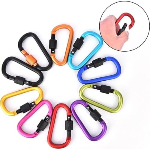 New Outdoor Portable Camping Climbing Carabiner D Shape Mountaineering Buckle Fast Hang Mini Buckle Hook Aluminum Alloy