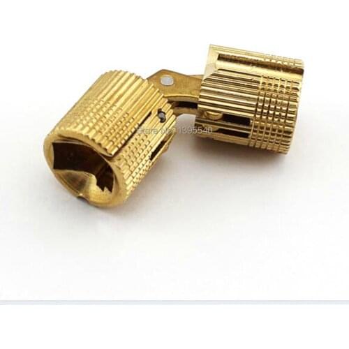 New 2pcs 8mm Brass Furniture Cabinet Hinge Cylindrical Hidden Concealed to Cabinet Door Hinges Table Hinge 8-16mm H000-8