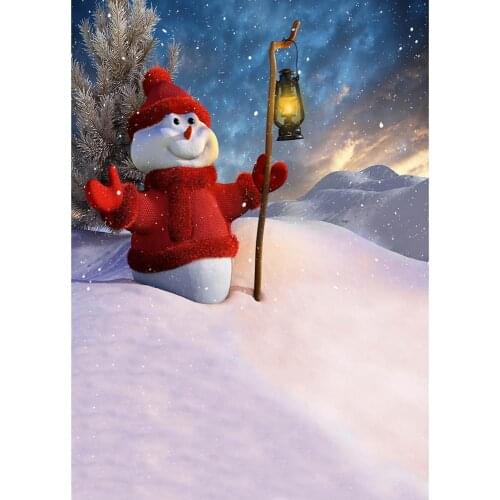 Christmas Trees Snowman Lights Photography Backdrops Newborn Baby Children Vinyl Photo Backgrounds for New Year Studio Props