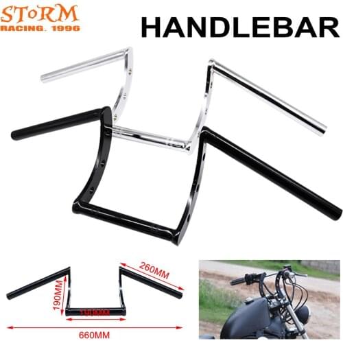 22mm 7/8" Handlebar Handle Drag Z-Bar For Harley Honda Suzuki Kawasaki Yamaha Triumph Bobber Custom Chopper Cafe Racer Superbike