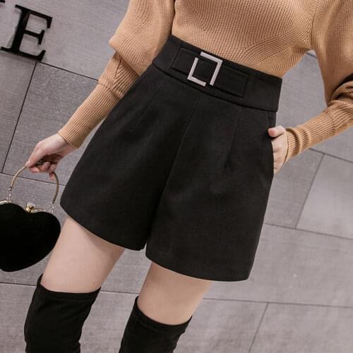 Shorts Women Shorts Autumn And Winter Womens High Waist Loose Woolen Pants Ropa Mujer