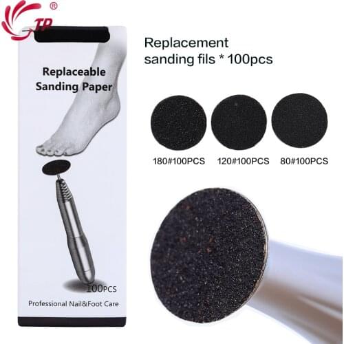 100pcs Replaceable Sandpaper Disc Cuticle Callus Remove Tool For Electric Foot File Callus Hard Remove Dead Skin Pedicure Tool