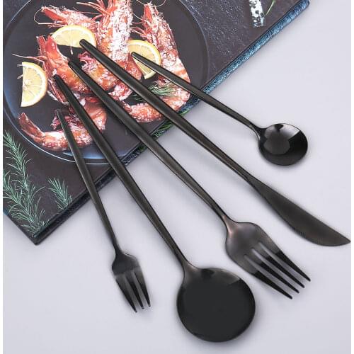 Dinnerware Stainless Steel Tableware Knife Spoons Fork Sets Mirror Reflection Kitchen Utensils Cutlery Lunch Complete Dinner