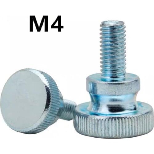 20pcs/lot DIN464 GB834 M4x6/8/10/12/14/16/18/20/25/40mm Knurling Head Knurled Thumb Screw Hand Tighten Curtain Wall Lock Screws