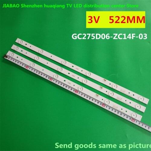 6pcs/set LED Backlight strip GC275D06-ZC14F-03 303GC275031 GC275D06-ZC21F-03 303GC275031 for 28PHF2056/T3 1pcs=6led