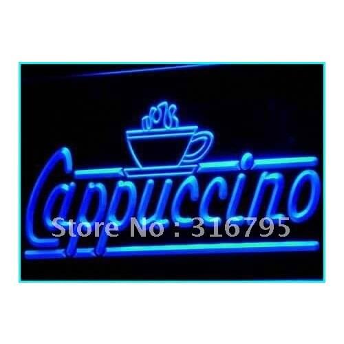 I074 Cappuccino Coffee Shop Cafe Bar LED Neon Light Light Signs On/Off Switch 20+ Colors 5 Sizes