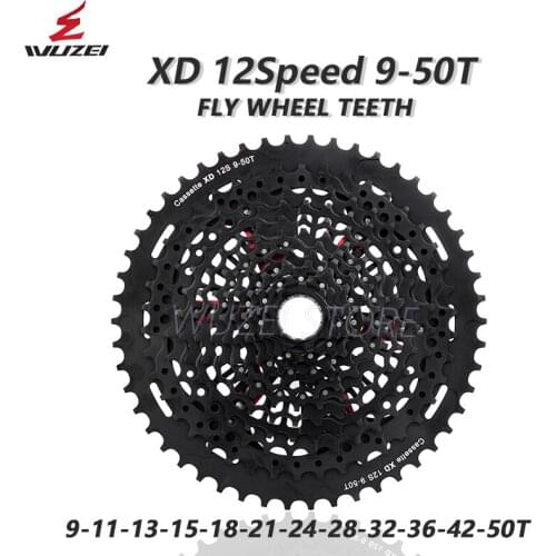 WUZEI Mountain Bike Freewheel 11/12Speed 9-46T 9-50T XD Ultralight Cassette MTB Bicycle Black Gray flywheel 370g For SRAM XD k7