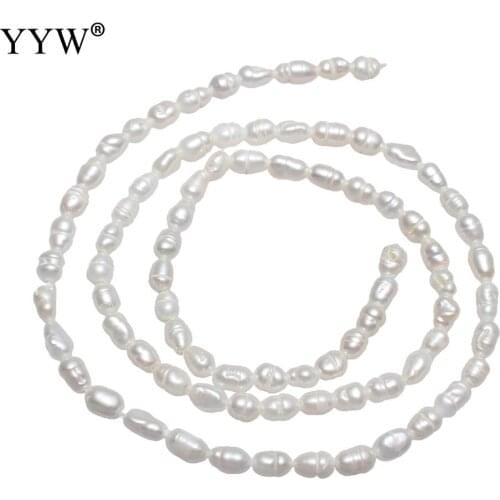 High Quality Cultured Baroque Freshwater Pearl Beads Nuggets 100% natural white 3-4mm Approx 0.8mm Per Approx 15 Inch Strand