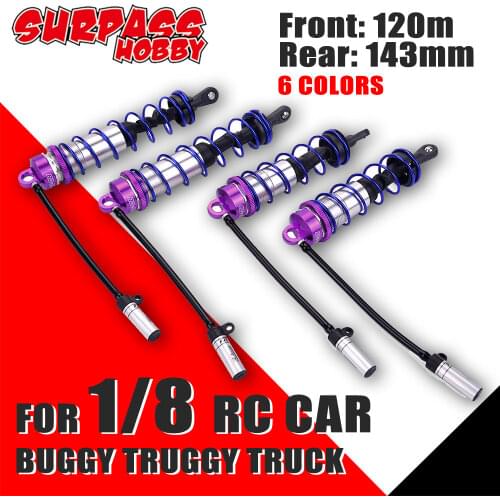 ZD Racing Shock Absorber Oil Adjustable 120mm Front & 143mm Rear Damper Suspension for 1/8 RC Car JLB HSP EM Racing DHK HPI