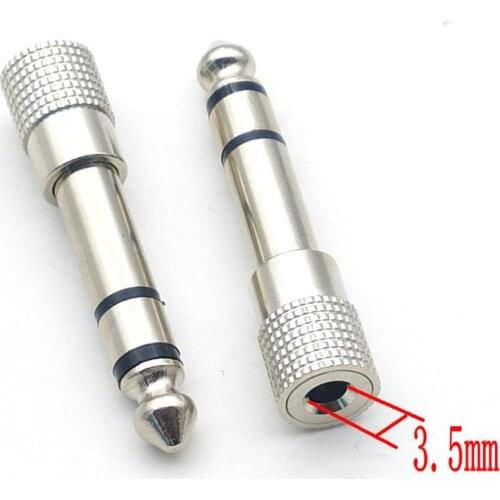 2pcs metal Audio 6.3mm Male Plug to 3.5mm Female Jack Aux Stereo TRS Adapter