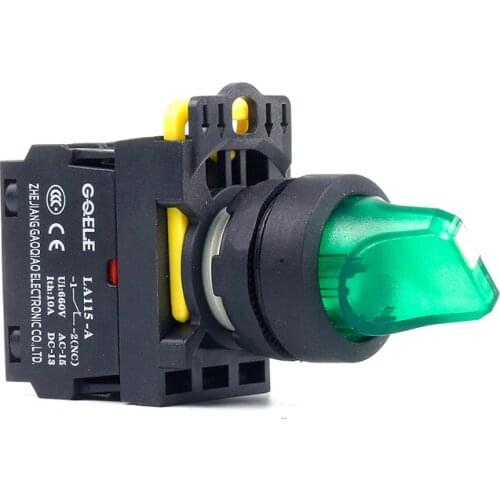 5 PCS Push button switch Selector switch Short handle 2-Position LED Momentary IP40 1NO 1NC 1N0+1NC 2NO 2NC LA115-A1-11XD-R31