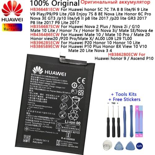 Huawei 100% Original battery For Huawei Mate 10 Lite / Mate X SE 10 20/10 Pro Huawei P20/ P10 Plus Ascend P10 replace battery