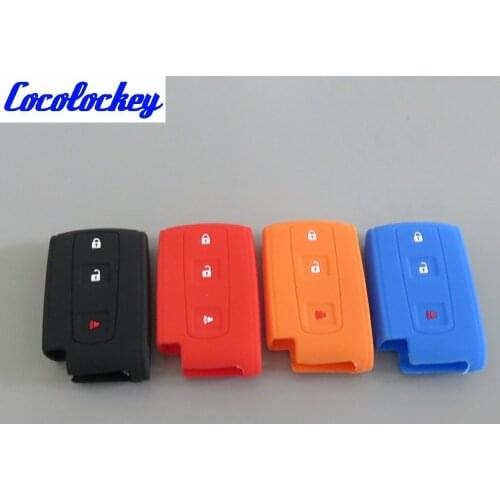 Cocolockey Silicone Car Key Cover Case for Toyota Prius Crown Avensis Verso Remote Smart 3 Buttons Key Case Shell No Logo